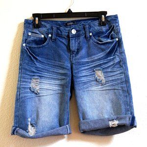 Krisp Low Waist Faded Blue Ripped Shorts Size 6